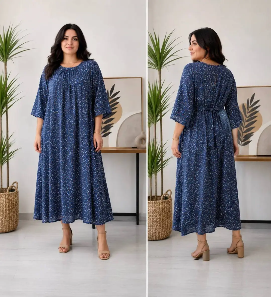 پیراهن آستین سه ربع فری سایز ۵۴